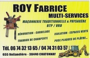 SARL Roy Fabrice Multi-services Châtonnay, Maçonnerie générale, Couverture, Isolation, Peinture, Rénovation générale