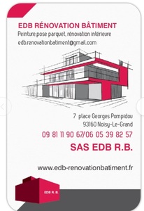 EDB - Rénovation Bâtiment Noisy-le-Grand, Peinture, Carrelage et dallage, Isolation intérieure, Pose de faux plafonds, Pose de parquets, Revêtements au sol